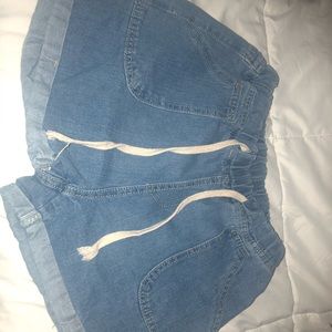blue jean shorts - with elastic